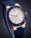 Buy Shop Guess Overdrive White Dial Blue Rubber Strap Watch for Women - W0149L5 USA Online