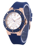 Buy Shop Guess Overdrive White Dial Blue Rubber Strap Watch for Women - W0149L5 USA Online
