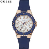 Buy Shop Guess Overdrive White Dial Blue Rubber Strap Watch for Women - W0149L5 USA Online