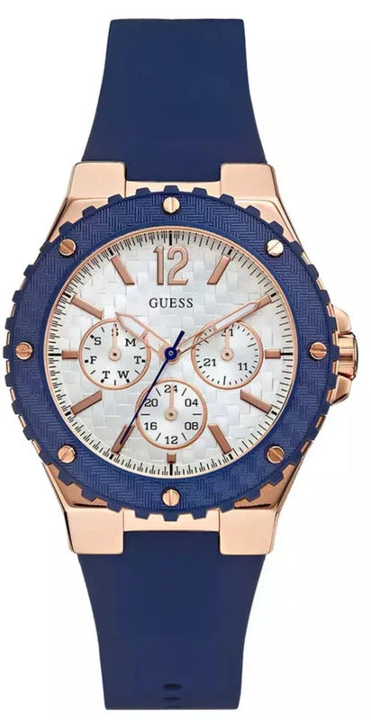 Buy Shop Guess Overdrive White Dial Blue Rubber Strap Watch for Women - W0149L5 USA Online