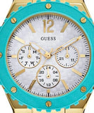 Buy Shop Guess Overdrive White Dial Turquoise Rubber Strap Watch for Women - W0149L3 USA Online