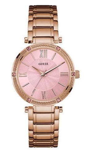 Buy Shop Guess Park Ave Quartz Rose Gold Dial Rose Gold Steel Strap Watch For Women - W0636L2 USA Online