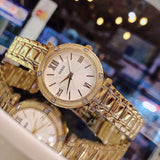 Buy Shop Guess Park Ave South Analog White Dial Gold Steel Strap Watch For Women - W0767L2 USA Online