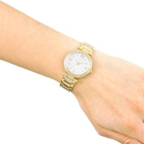 Buy Shop Guess Park Ave South Analog White Dial Gold Steel Strap Watch For Women - W0767L2 USA Online