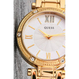 Buy Shop Guess Park Ave South Analog White Dial Gold Steel Strap Watch For Women - W0767L2 USA Online