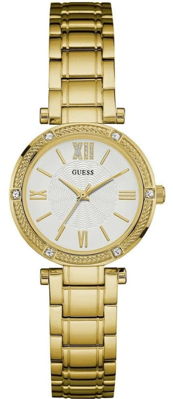 Buy Shop Guess Park Ave South Analog White Dial Gold Steel Strap Watch For Women - W0767L2 USA Online