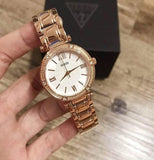 Buy Shop Guess Park Ave White Dial Rose Gold Steel Strap Watch for Women - W0767L3 USA Online
