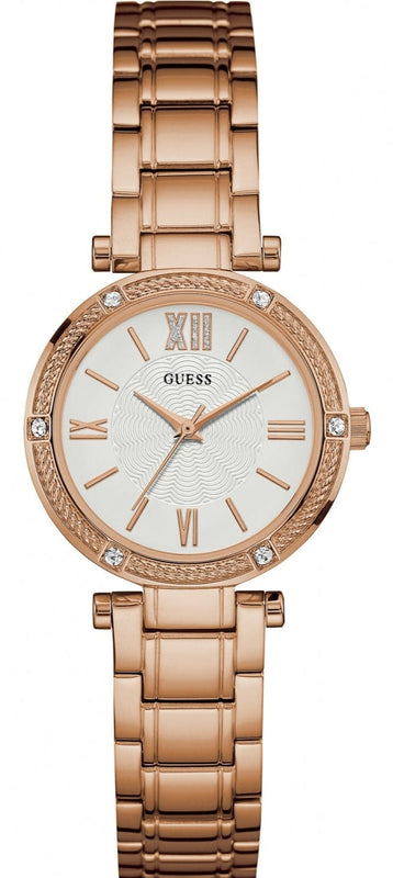 Buy Shop Guess Park Ave White Dial Rose Gold Steel Strap Watch for Women - W0767L3 USA Online