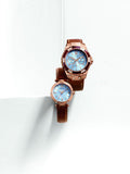 Buy Shop Guess Park Avenue Blue Dial Brown Leather Strap Watch for Women - W0838L2 USA Online
