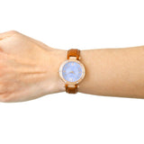 Buy Shop Guess Park Avenue Blue Dial Brown Leather Strap Watch for Women - W0838L2 USA Online