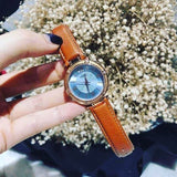 Buy Shop Guess Park Avenue Blue Dial Brown Leather Strap Watch for Women - W0838L2 USA Online