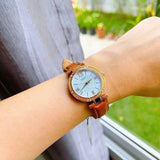 Buy Shop Guess Park Avenue Blue Dial Brown Leather Strap Watch for Women - W0838L2 USA Online