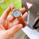 Buy Shop Guess Park Avenue Blue Dial Brown Leather Strap Watch for Women - W0838L2 USA Online