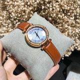 Buy Shop Guess Park Avenue Blue Dial Brown Leather Strap Watch for Women - W0838L2 USA Online