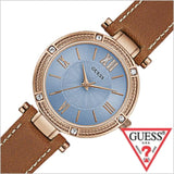 Buy Shop Guess Park Avenue Blue Dial Brown Leather Strap Watch for Women - W0838L2 USA Online