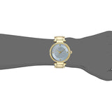 Buy Shop Guess Park Avenue Blue Dial Gold Steel Strap Watch For Women - W0695L2 USA Online