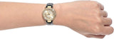 Buy Shop Guess Park Avenue Quartz Gold Dial Black Leather Strap Watch For Women - W0838L1 USA Online