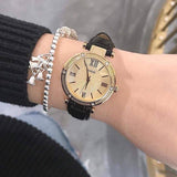 Buy Shop Guess Park Avenue Quartz Gold Dial Black Leather Strap Watch For Women - W0838L1 USA Online