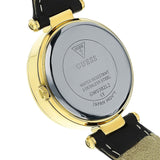 Buy Shop Guess Park Avenue Quartz Gold Dial Black Leather Strap Watch For Women - W0838L1 USA Online