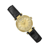Buy Shop Guess Park Avenue Quartz Gold Dial Black Leather Strap Watch For Women - W0838L1 USA Online