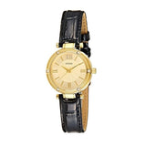 Buy Shop Guess Park Avenue Quartz Gold Dial Black Leather Strap Watch For Women - W0838L1 USA Online