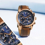 Buy Shop Guess Persuit Chronograph Blue Dial Brown Leather Strap Watch for Men - W0500G1 USA Online