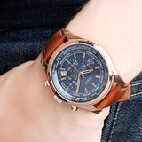 Buy Shop Guess Persuit Chronograph Blue Dial Brown Leather Strap Watch for Men - W0500G1 USA Online