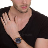 Buy Shop Guess Persuit Chronograph Blue Dial Brown Leather Strap Watch for Men - W0500G1 USA Online