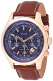 Buy Shop Guess Persuit Chronograph Blue Dial Brown Leather Strap Watch for Men - W0500G1 USA Online