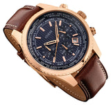 Buy Shop Guess Persuit Chronograph Blue Dial Brown Leather Strap Watch for Men - W0500G1 USA Online