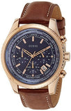 Buy Shop Guess Persuit Chronograph Blue Dial Brown Leather Strap Watch for Men - W0500G1 USA Online