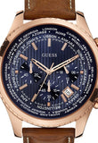 Buy Shop Guess Persuit Chronograph Blue Dial Brown Leather Strap Watch for Men - W0500G1 USA Online