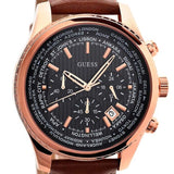 Buy Shop Guess Persuit Chronograph Blue Dial Brown Leather Strap Watch for Men - W0500G1 USA Online