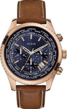 Buy Shop Guess Persuit Chronograph Blue Dial Brown Leather Strap Watch for Men - W0500G1 USA Online