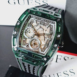 Buy Shop Guess Phoenix Analog Black Dial Black Silicone Strap Watch For Men- GW0499G7 USA Online