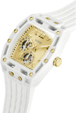 Buy Shop Guess Phoenix Analog Gold Dial White Silicone Strap Watch For Men - GW0499G5 USA Online