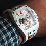 Buy Shop Guess Phoenix Analog White Dial White Silicone Strap Watch for Men - GW0720G1 USA Online