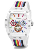Buy Shop Guess Phoenix Analog White Dial White Silicone Strap Watch for Men - GW0720G1 USA Online