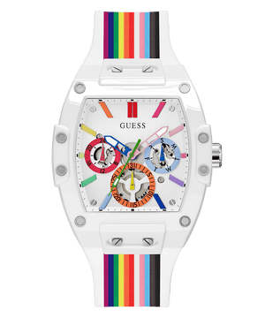 Buy Shop Guess Phoenix Analog White Dial White Silicone Strap Watch for Men - GW0720G1 USA Online