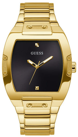 Buy Shop Guess Phoenix Black Dial Gold Steel Strap Watch for Men - GW0387G2 USA Online