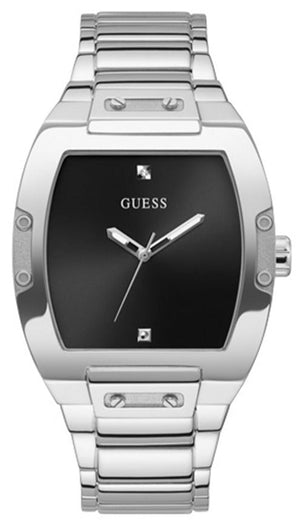 Buy Shop Guess Phoenix Black Dial Silver Steel Strap Watch for Men - GW0387G1 USA Online