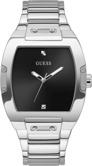 Buy Shop Guess Phoenix Black Dial Silver Steel Strap Watch for Men - GW0387G1 USA Online
