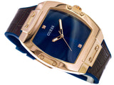 Buy Shop Guess Phoenix Blue Dial Brown Leather Strap Watch for Men - GW0386G2 USA Online