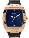 Buy Shop Guess Phoenix Blue Dial Brown Leather Strap Watch for Men - GW0386G2 USA Online