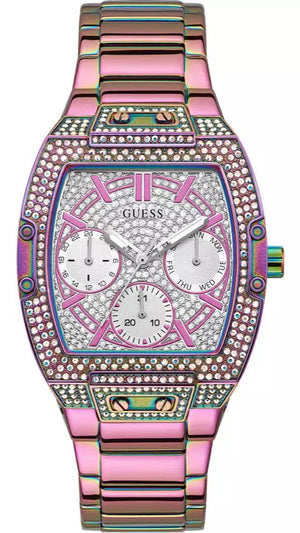 Buy Shop Guess Phoenix Chronograph Crystals Silver Dial Pink Steel Strap Watch For Women - GW0104L4 USA Online