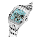 Buy Shop Guess Phoenix Multi Function Aqua Blue Dial Silver Steel Strap Watch for Men - GW0456G4 USA Online