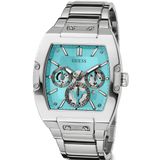 Buy Shop Guess Phoenix Multi Function Aqua Blue Dial Silver Steel Strap Watch for Men - GW0456G4 USA Online