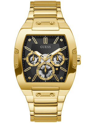 Buy Shop Guess Phoenix Multi Function Black Dial Gold Steel Strap Watch for Men - GW0456G1 USA Online