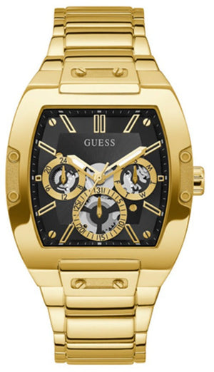 Buy Shop Guess Phoenix Multi Function Black Dial Gold Steel Strap Watch for Men - GW0456G1 USA Online