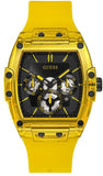 Buy Shop Guess Phoenix Multi Function Black Dial Yellow Rubber Strap Watch for Men - GW0203G6 USA Online
